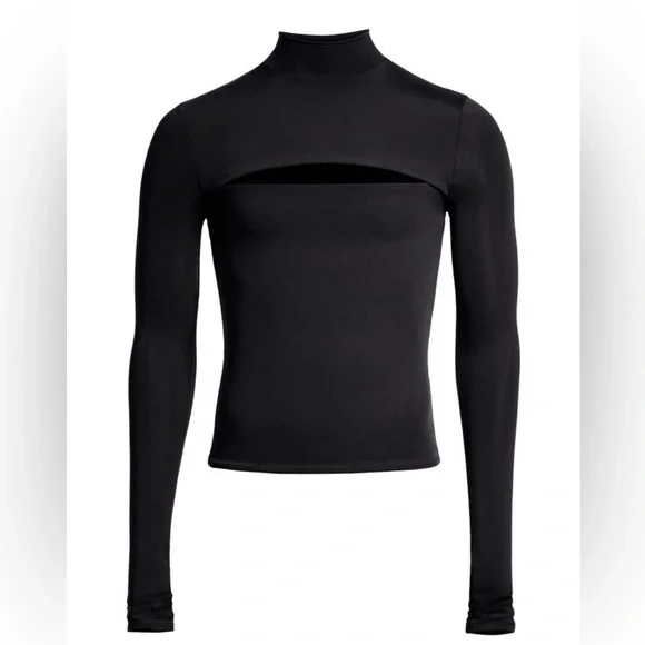 MUGLER x H&M Super-fitted Elegant Black Cut-Out Jersey Shirt Men’s Size 3XL - Picture 4 of 13